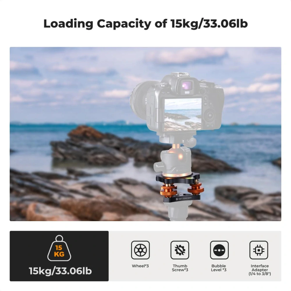 Tříosá aretovací nivelační základna K&F Concept LP-48