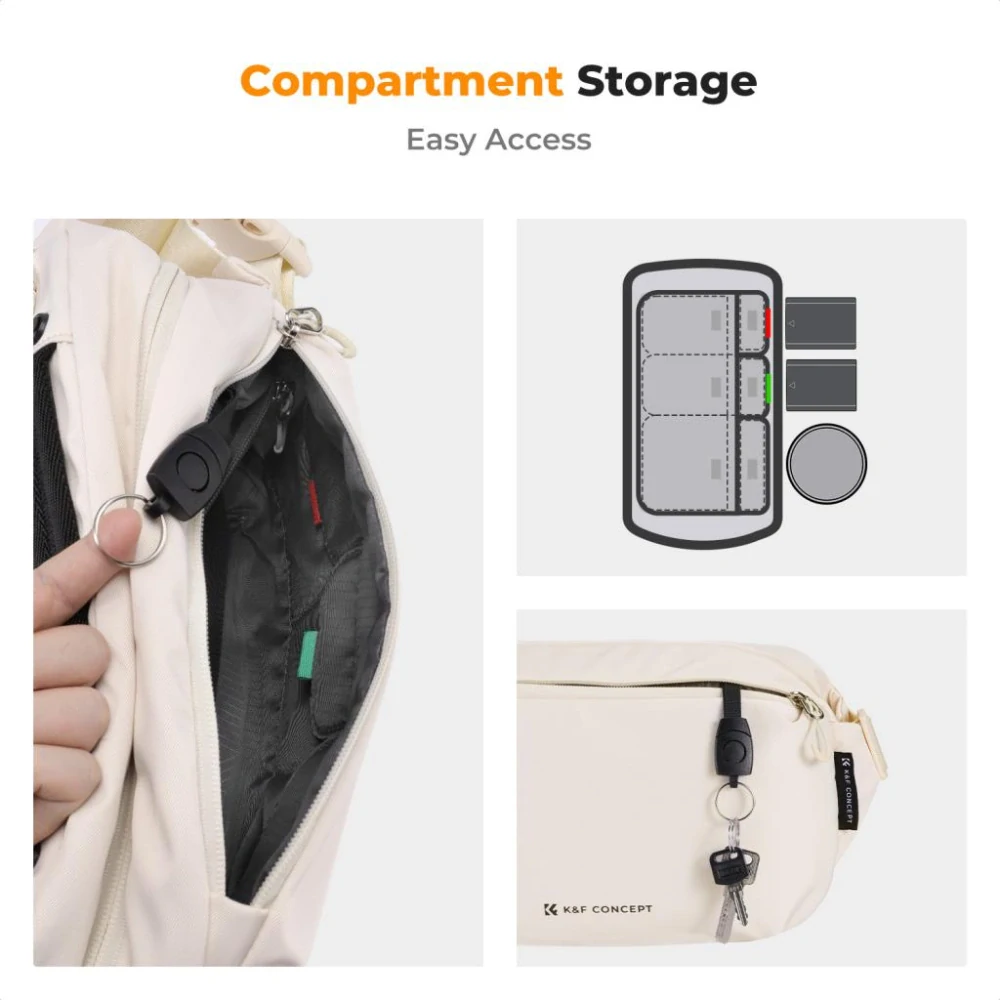 Foto brašna K&F Concept Alpha Sling bag 10L Béžová