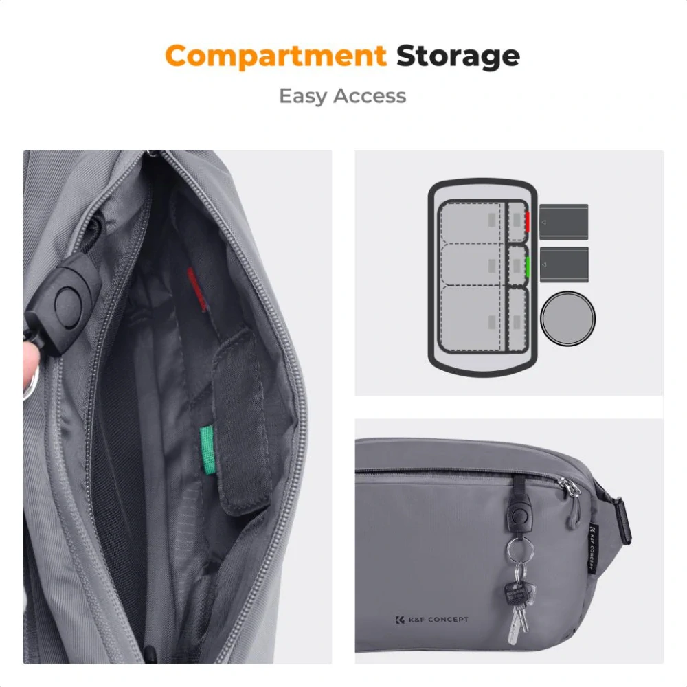 Foto brašna K&F Concept Alpha Sling bag 10L Tmavě šedá