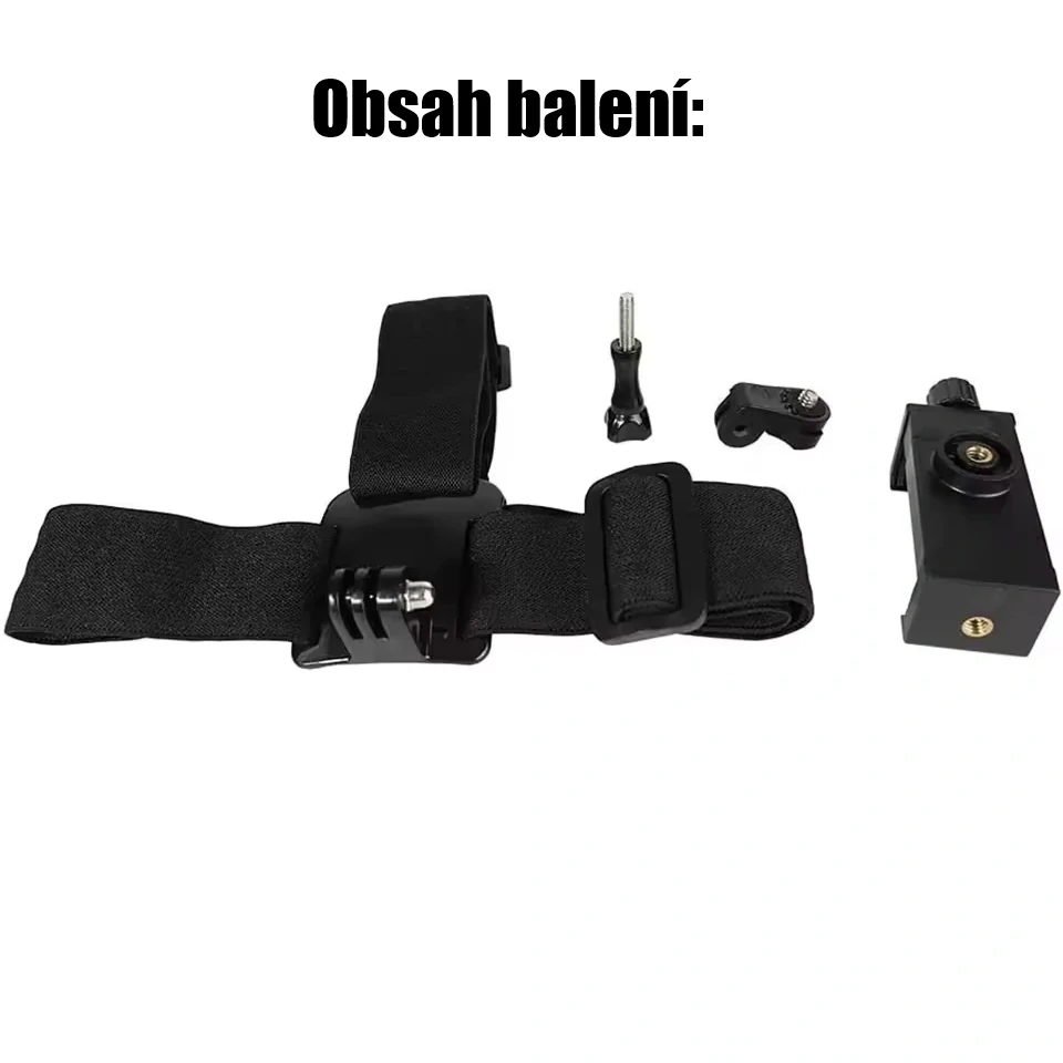 Náhlavní popruh s držákem na mobilní telefon a akční kameru