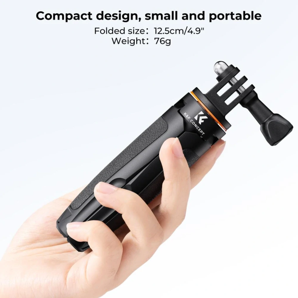 Stolní stativ a selfie tyč K&F Concept MS03 pro akční kamery, šedá