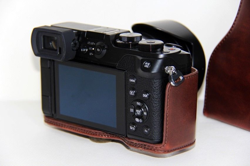 Kožené pouzdro pro PANASONIC LUMIX DMC-GX8 tmavě hnědé