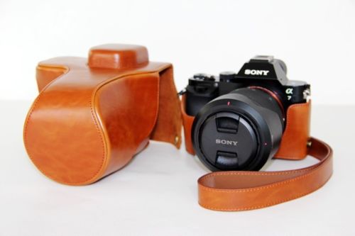 Kožené pouzdro pro SONY ALPHA A7 / A7R / A7S hnědé