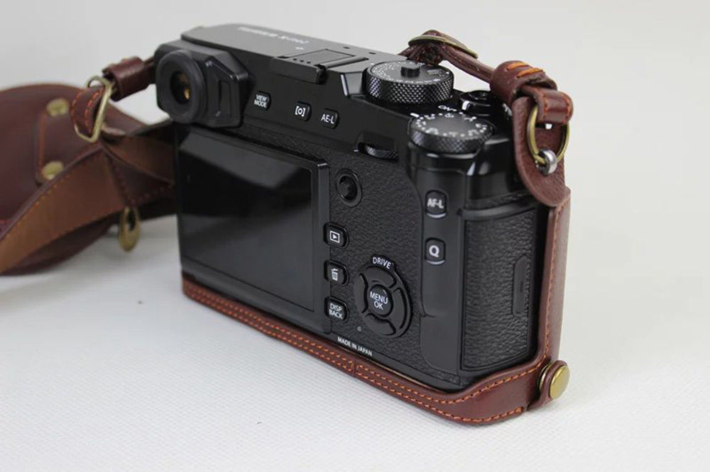 Kožené pouzdro pro FUJIFILM X-PRO 2 tmavě hnědé