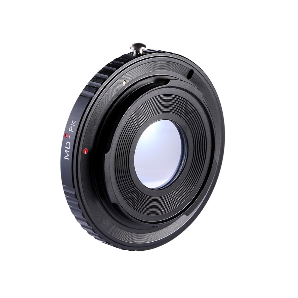 Redukce s optickým členem K&F Concept z objektivu Minolta MD na Pentax