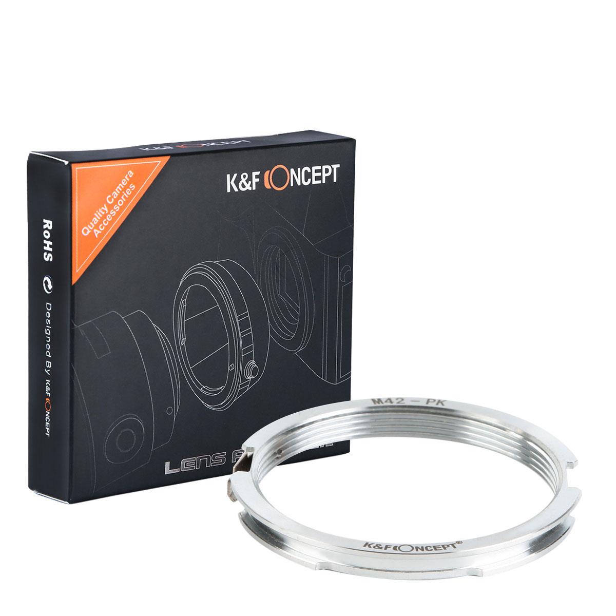 Redukce K&F Concept z objektivu M42 na Pentax K s klíčem