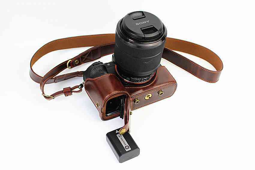 Kožené pouzdro pro SONY A7 III / A7R III / A9 tmavě hnědé