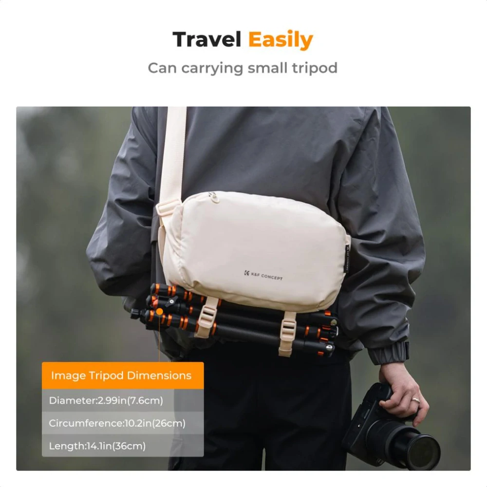 Foto brašna K&F Concept Alpha Sling bag 10L Béžová