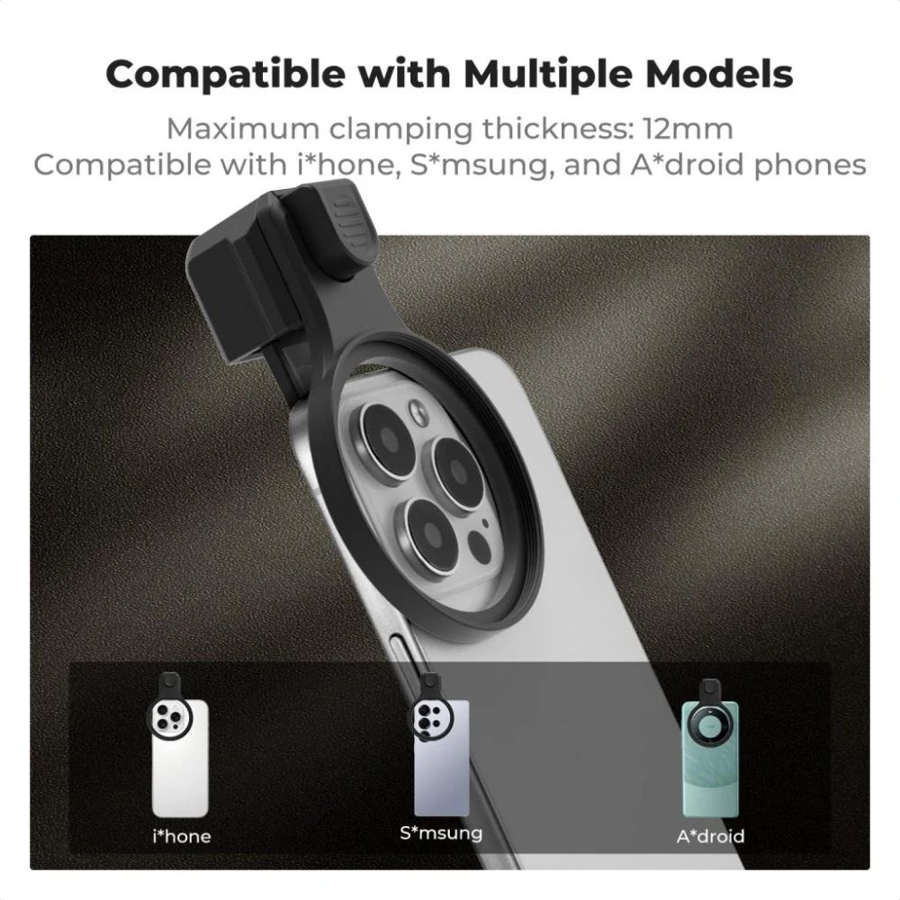 K&F Concept Adaptér na 58mm filtry s klipem pro mobilní telefony včetně odolného pouzdra