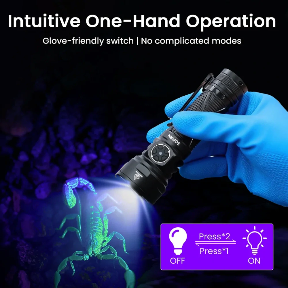 Profesionální UV svítilna Sofirn SR15UV, 365nm, 12W, bez akumulátoru