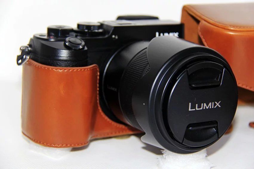 Kožené pouzdro pro PANASONIC LUMIX DMC-GX8 hnědé