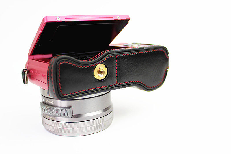 Kožené pouzdro pro SONY ALPHA A5000 / A5100 černé