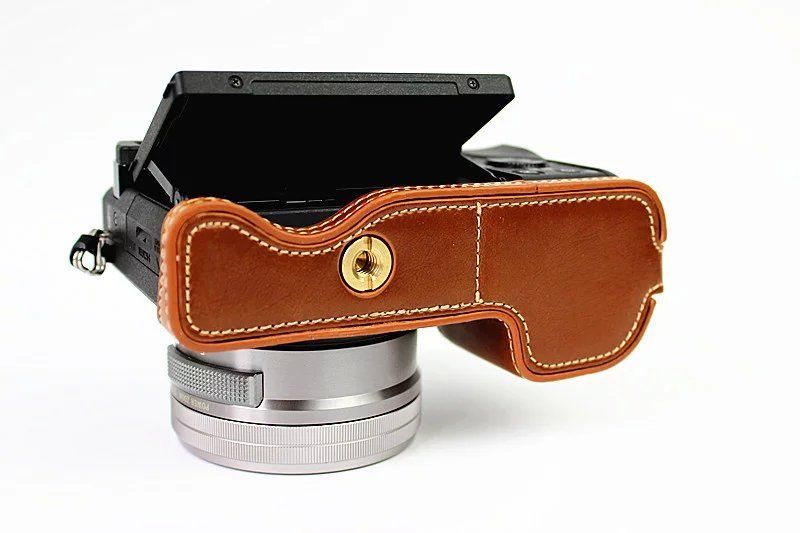 Kožené pouzdro pro SONY ALPHA A6000 / A6300 hnědé