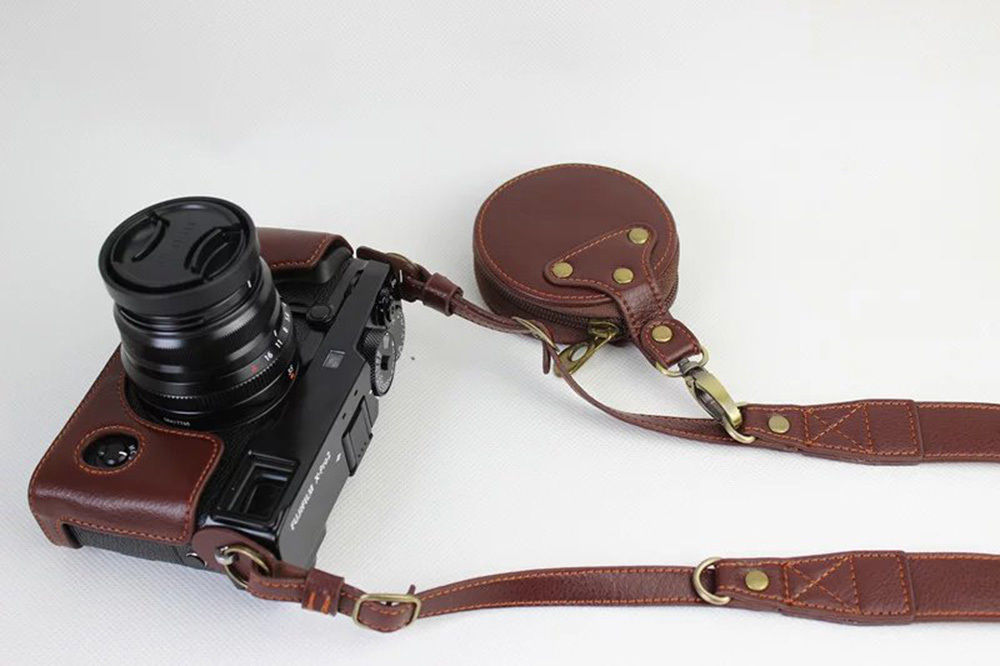 Kožené pouzdro pro FUJIFILM X-PRO 2 tmavě hnědé