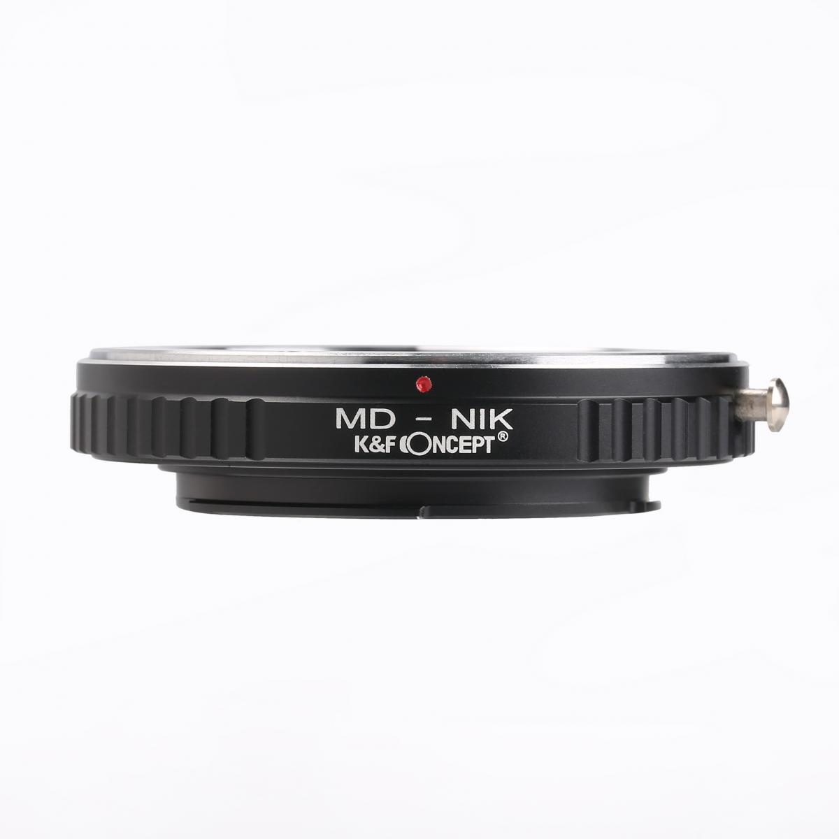 Redukce s optickým členem K&F Concept z objektivu Minolta MD MC na Nikon F