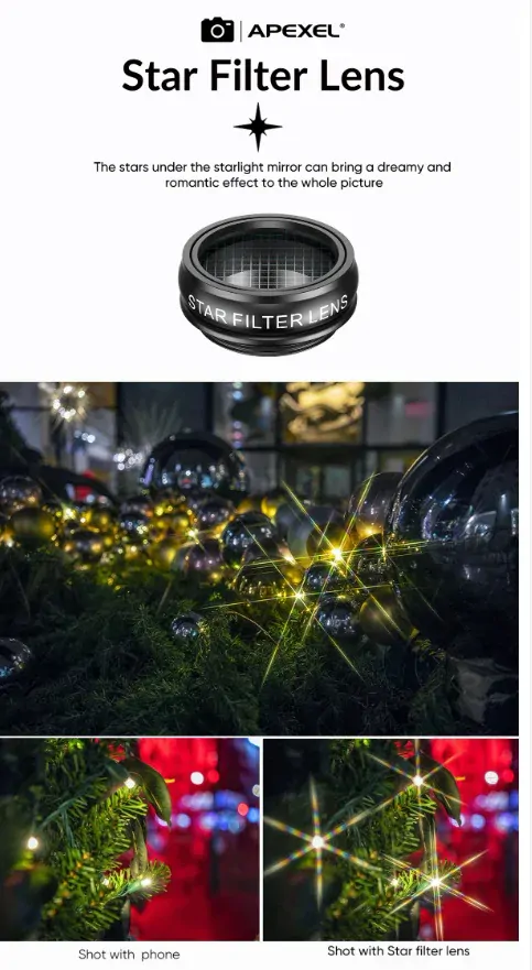 APEXEL kreativní sada objektivů s teleobjektivem pro mobilní telefony 