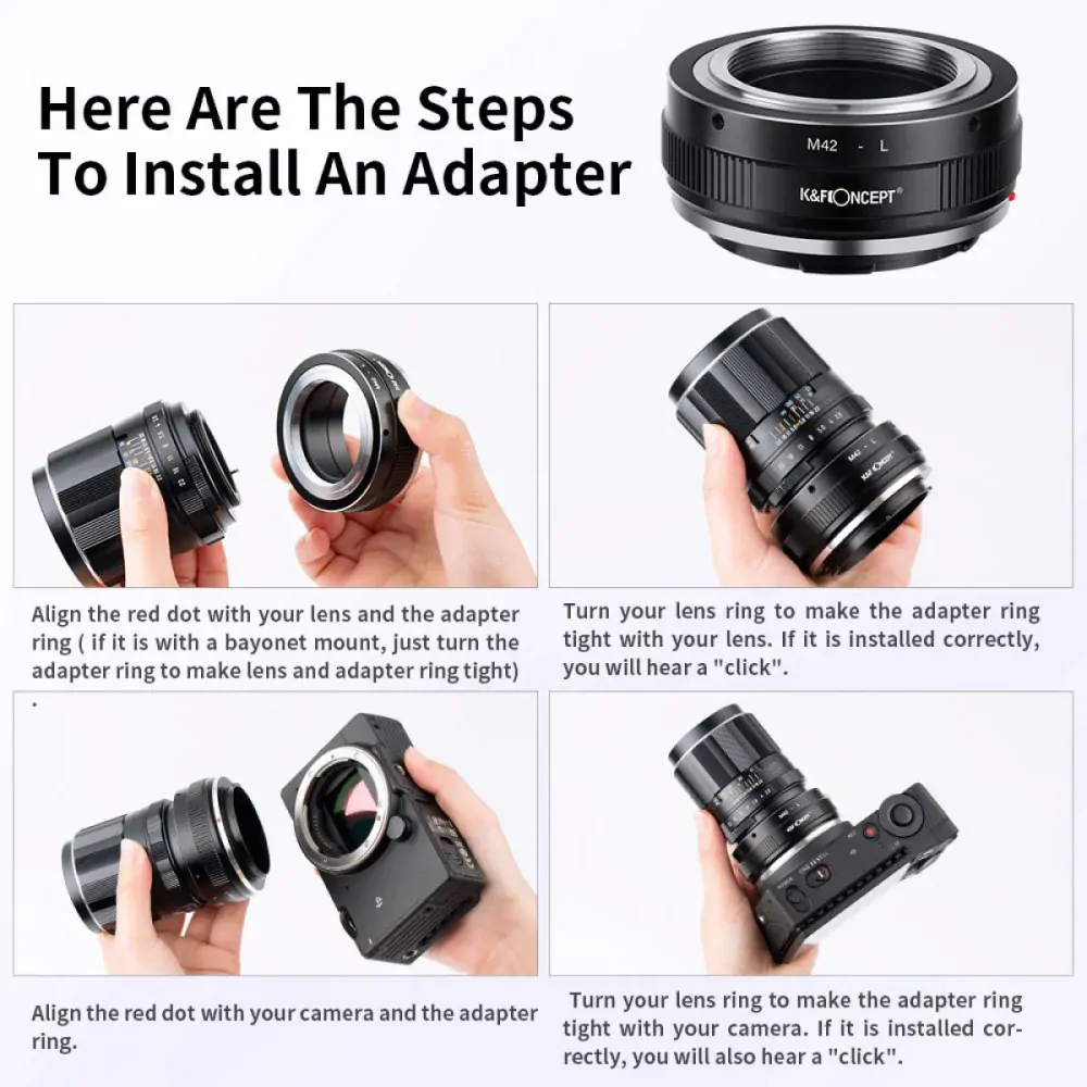 Redukce K&F Concept z objektivu M42 na LEICA L