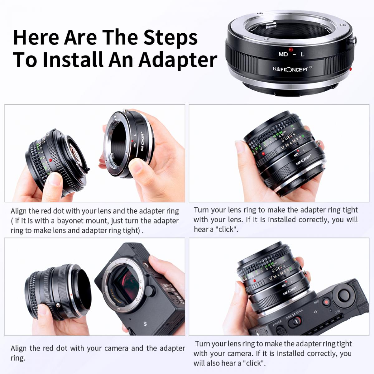 Redukce K&F Concept z objektivu Minolta (SR/MD/MC) na LEICA L