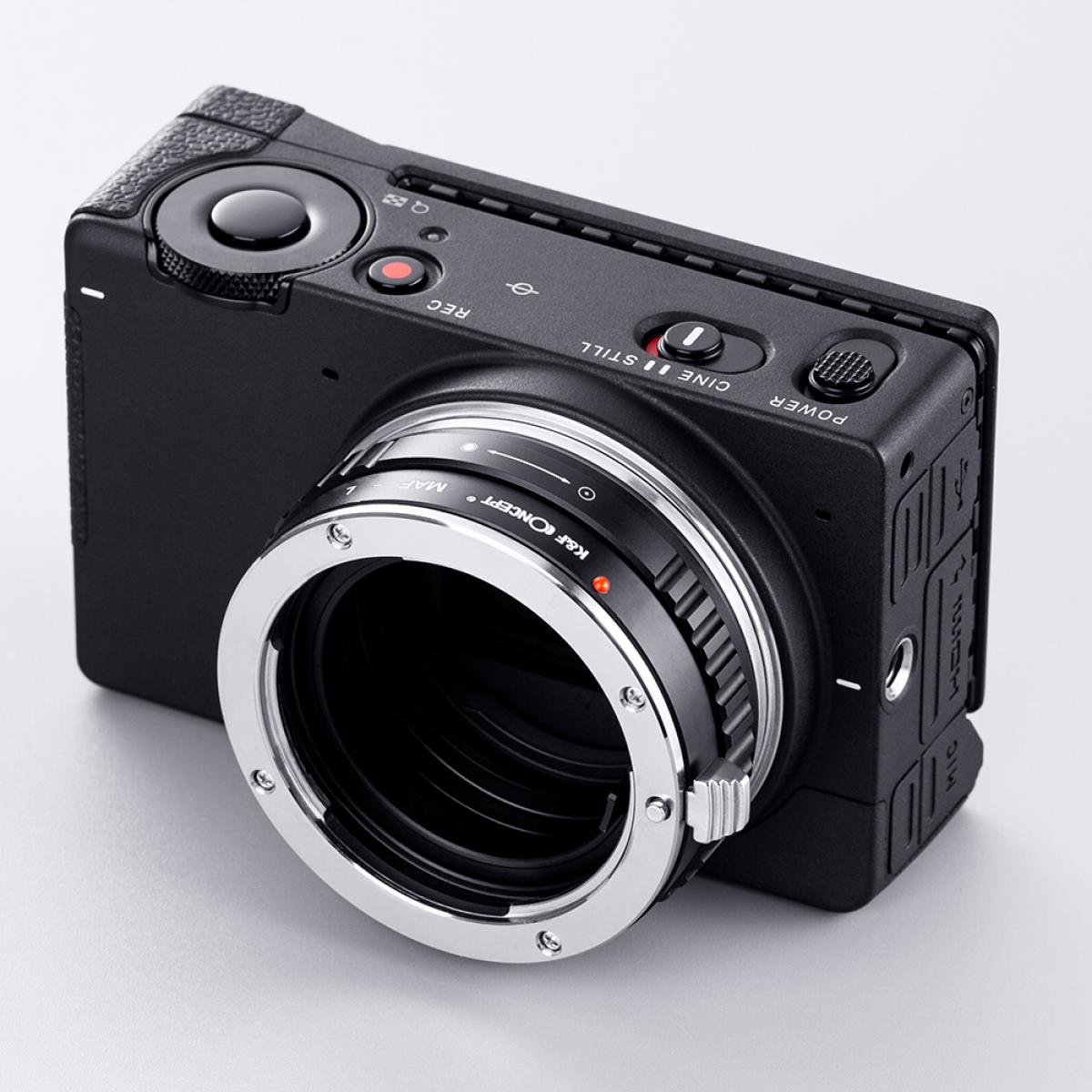 Redukce K&F Concept z objektivu Sony A (Minolta AF) na LEICA L