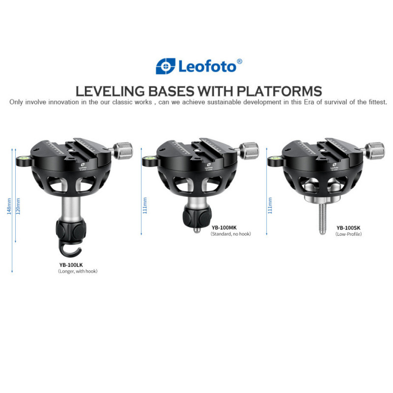 Stativový půlkulový nivelační adaptér se šroubovací svorkou Leofoto 75mm (L)