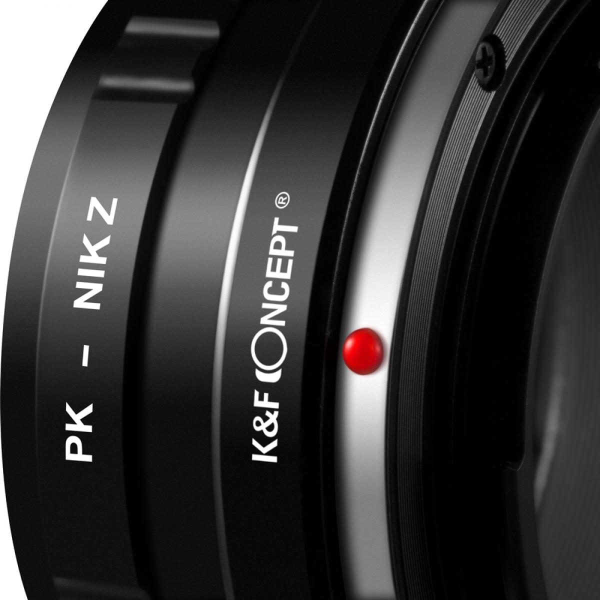 Redukce K&F Concept z objektivu Pentax K na Nikon Z