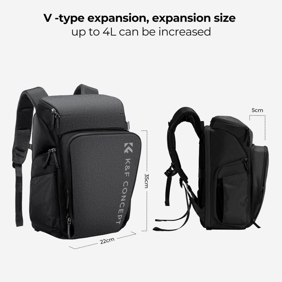 Modulární fotobatoh K&F Concept Camera Alpha Backpack Air 25l šedý