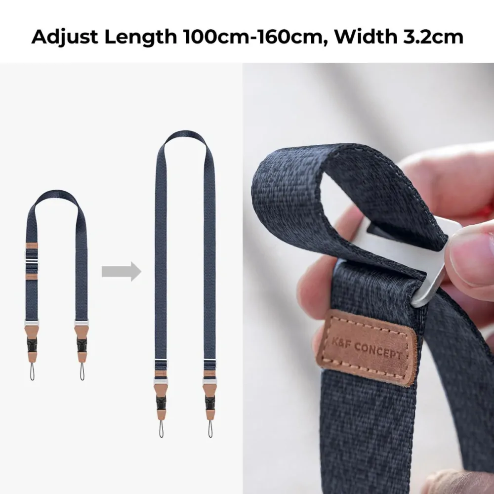 K&F Concept Alpha strap rychloupínací popruh na fotoaparát tmavě modrý