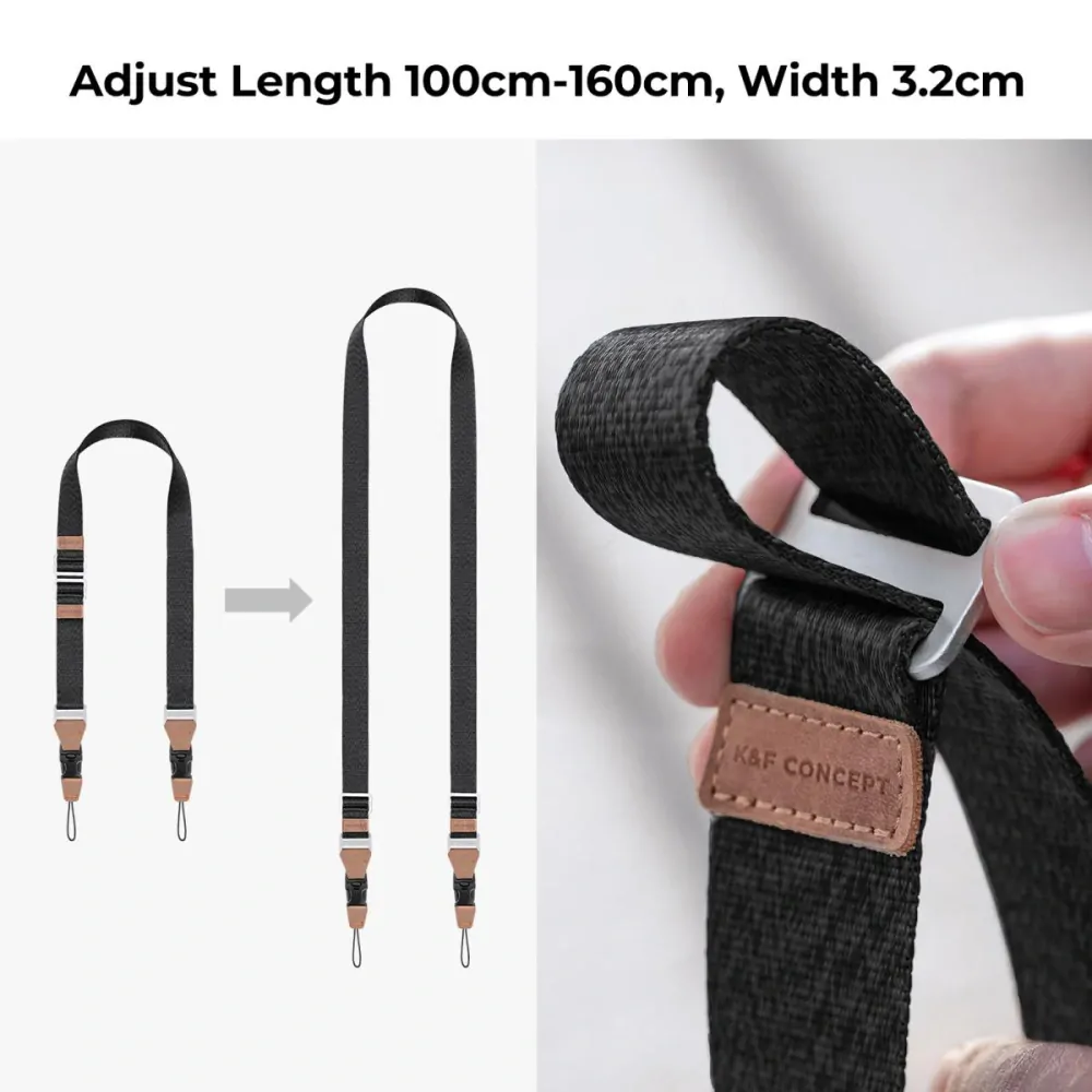 K&F Concept Alpha strap rychloupínací popruh na fotoaparát černý
