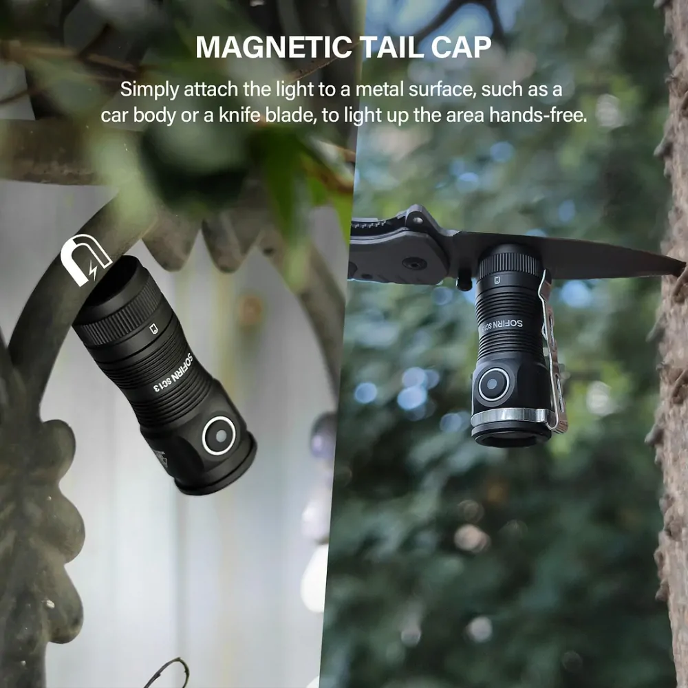 Výkonná malá svítilna Sofirn SC13, 1300 lumenů, bez akumulátoru