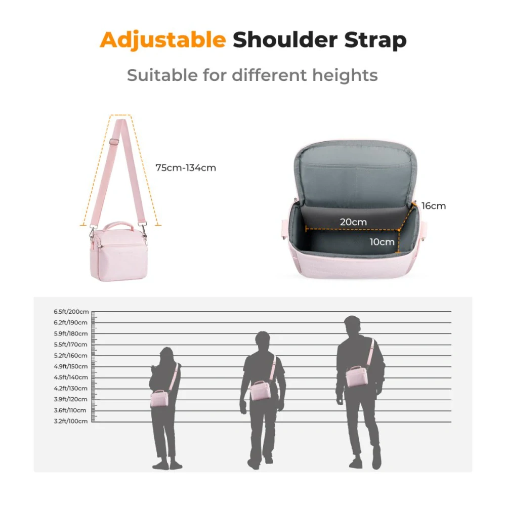 Foto brašna K&F Concept Sling Bag 5L Urban Wander růžová