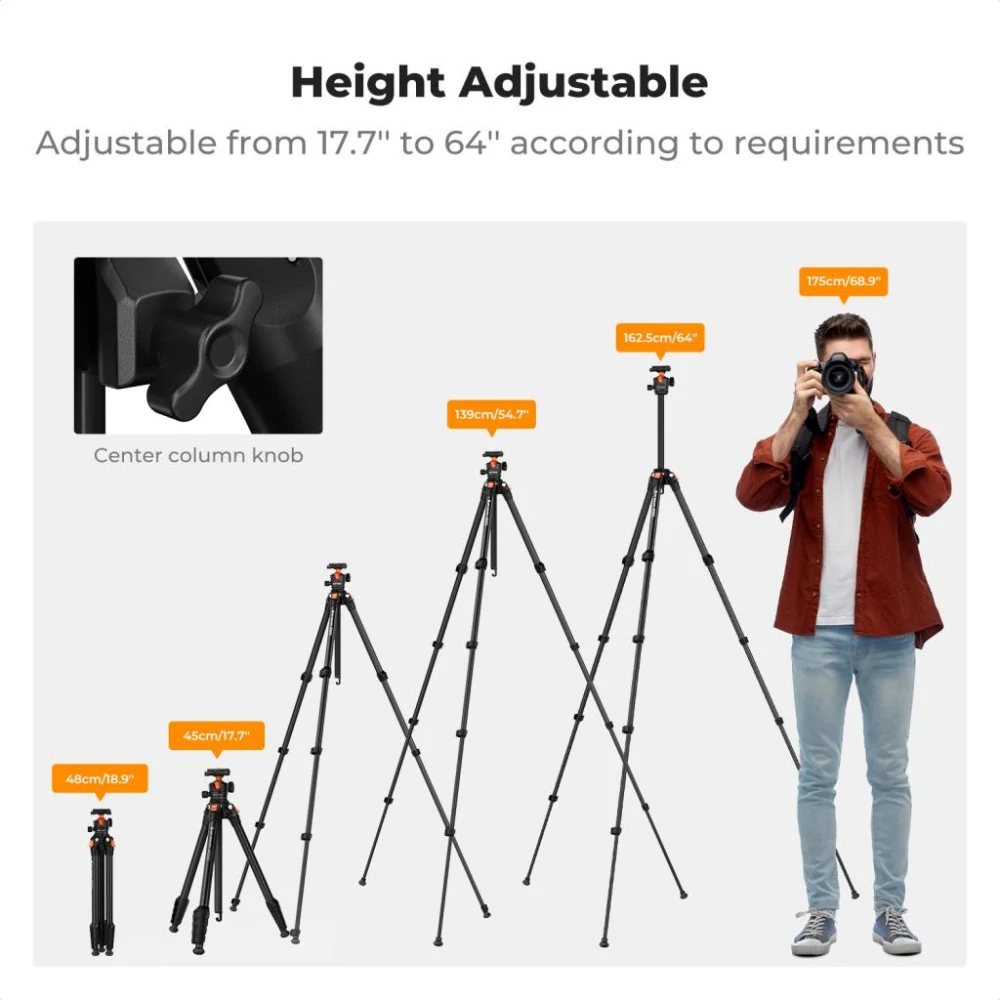 K&F Concept Omni O235A1+BH-40 Lehký kompaktní stativ 162 cm
