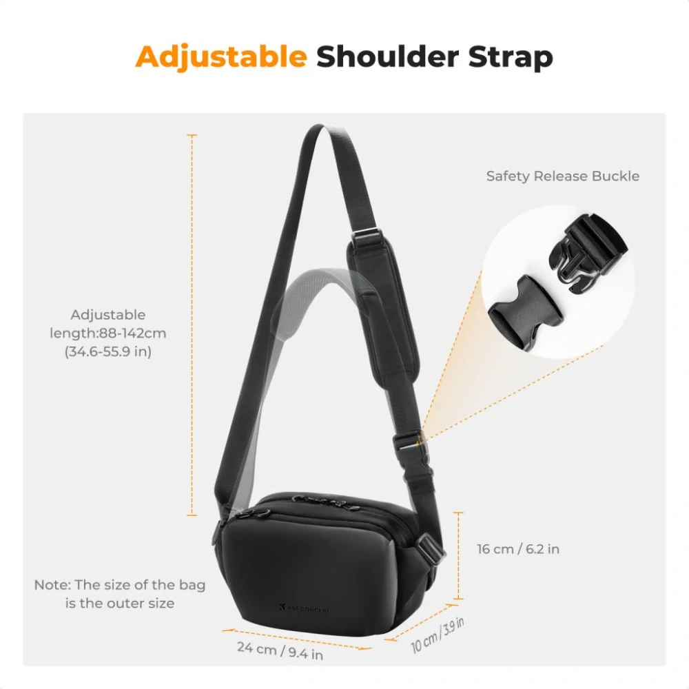 Foto brašna K&F Concept Alpha Camera Sling Bag 4L Urban Wander 12 Černá