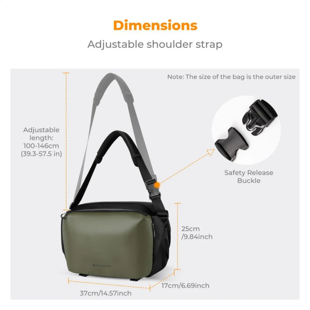 Foto brašna K&F Concept Sling bag 12L Zelená