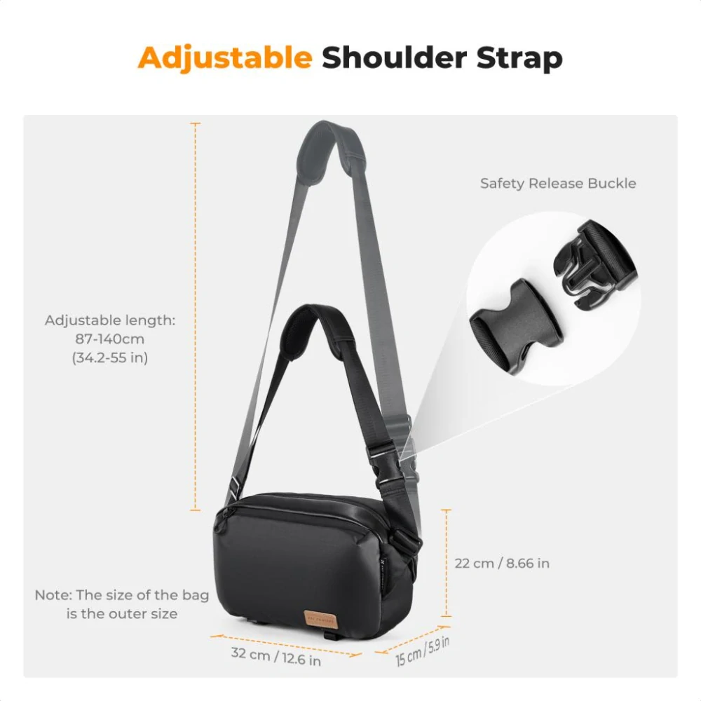 Foto brašna K&F Concept Alpha Sling bag 10L Černá + hnědá
