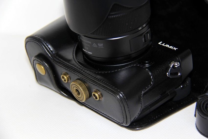Kožené pouzdro pro PANASONIC LUMIX DMC-GX8 černé