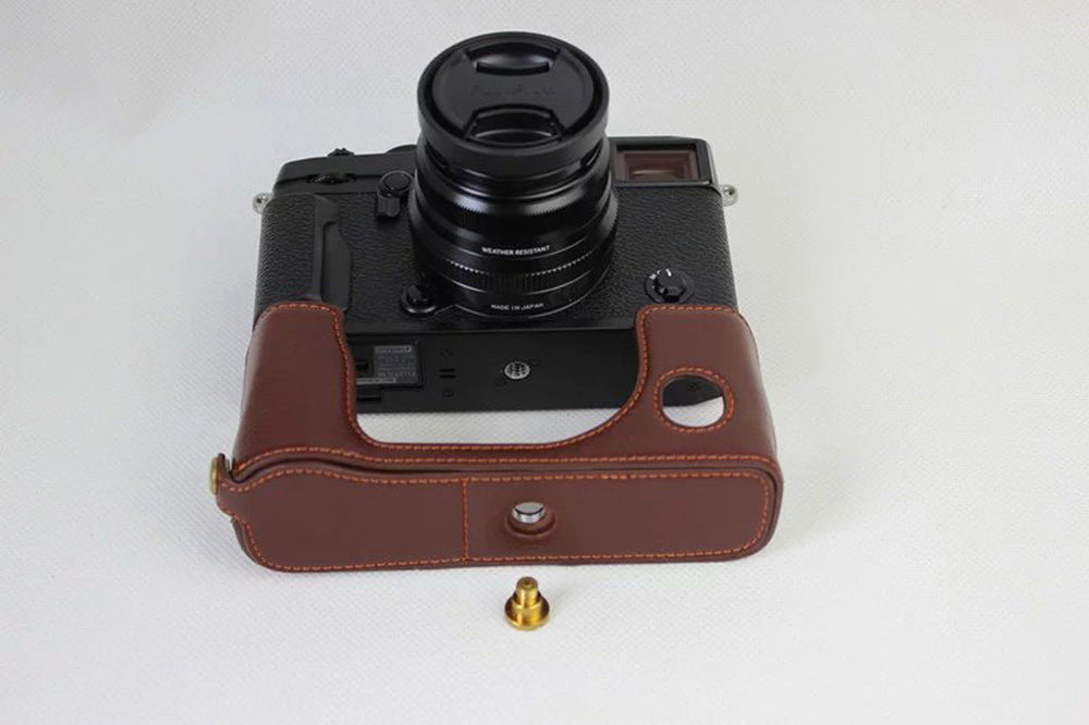 Kožené pouzdro pro FUJIFILM X-PRO 2 tmavě hnědé