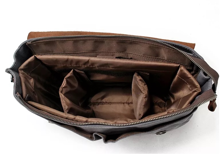 Kožená fotobrašna Vagabund Elegant khaki