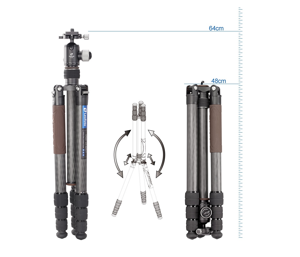 Tripod Leofoto Urban LX-324CT s hlavou XB38