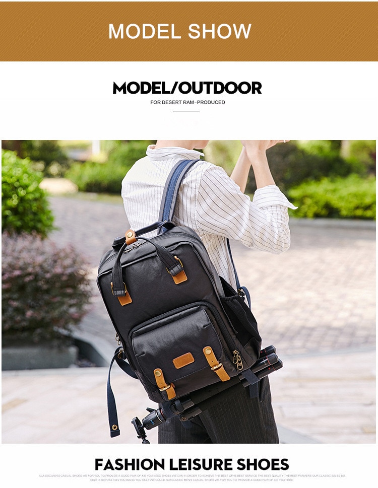 Stylový fotobatoh Vagabund City Khaki