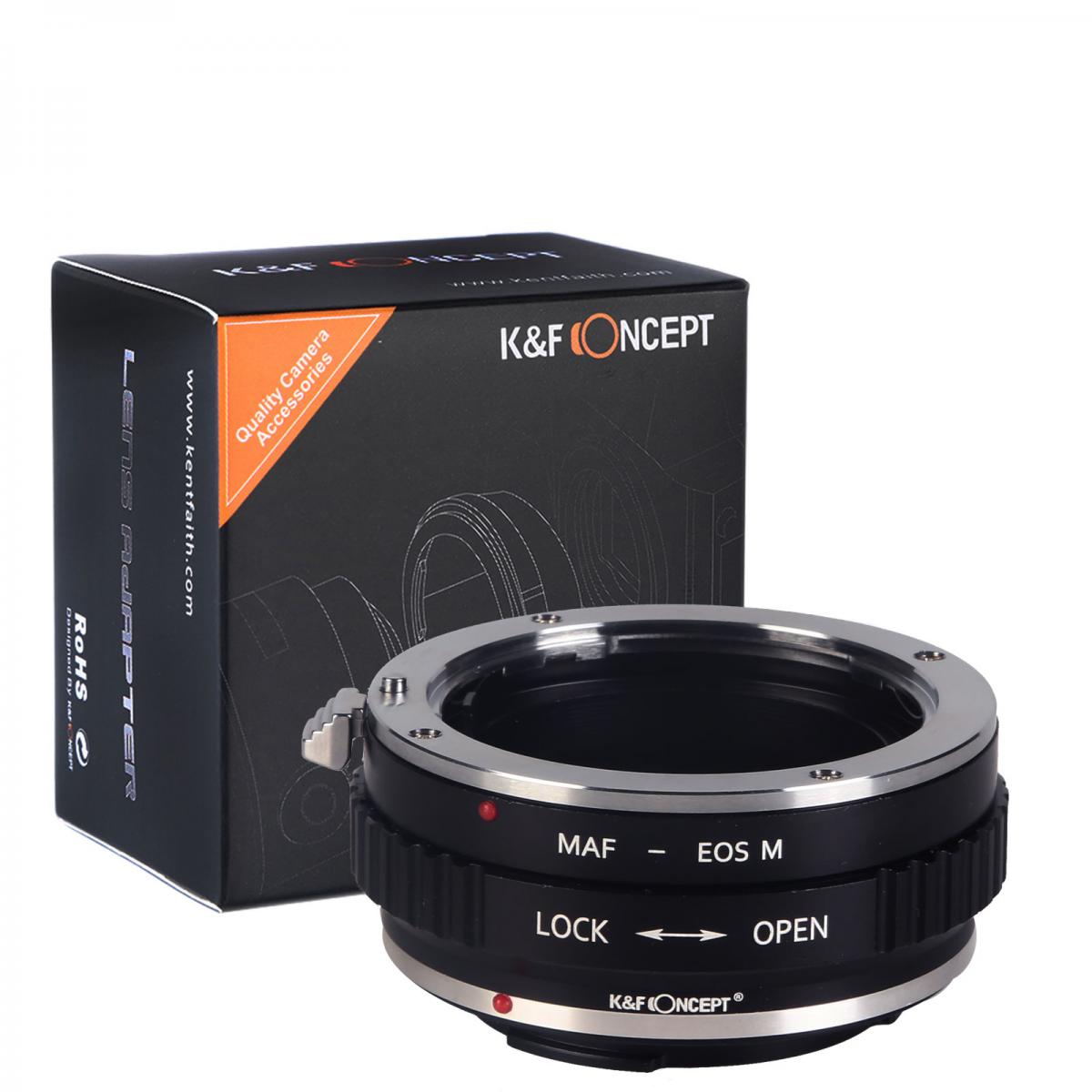 Redukce K&F Concept z objektivu Minolta AF (Sony A) na CANON EOS M s držákem na stativ
