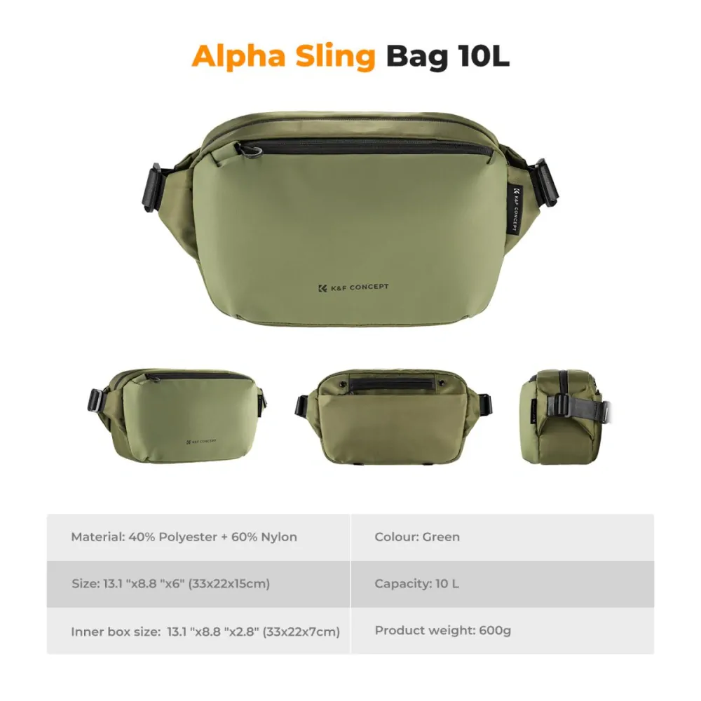 Foto brašna K&F Concept Alpha Sling bag 10L zelená