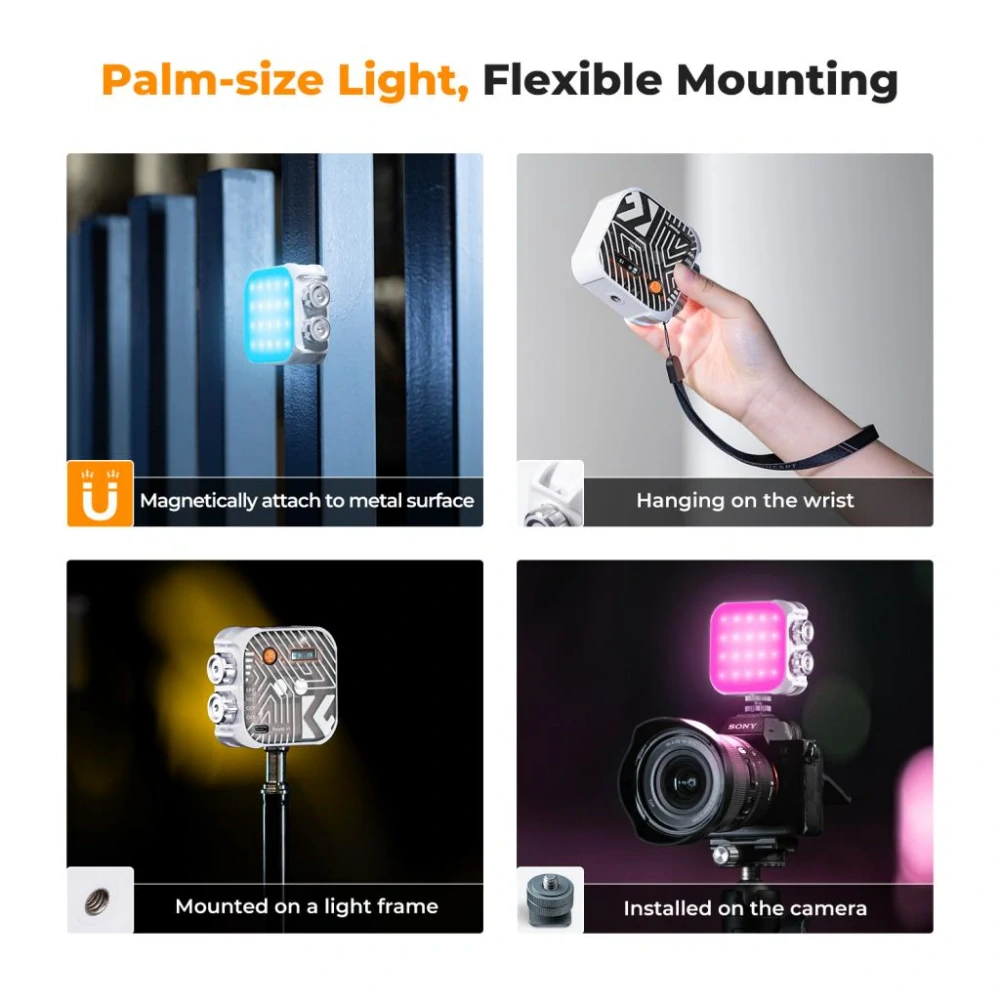 K&F Concept přídavné světlo RGB LED 2500K-9900K bílé