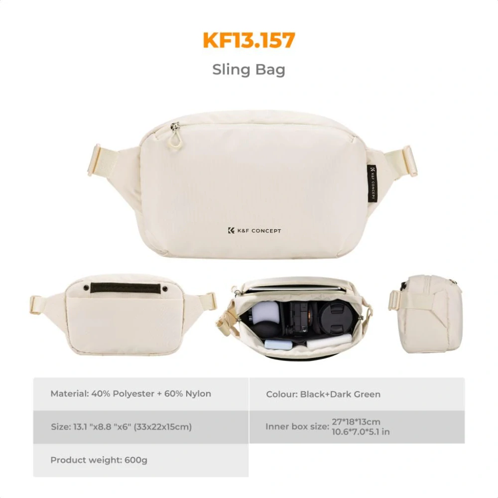 Foto brašna K&F Concept Alpha Sling bag 10L Béžová