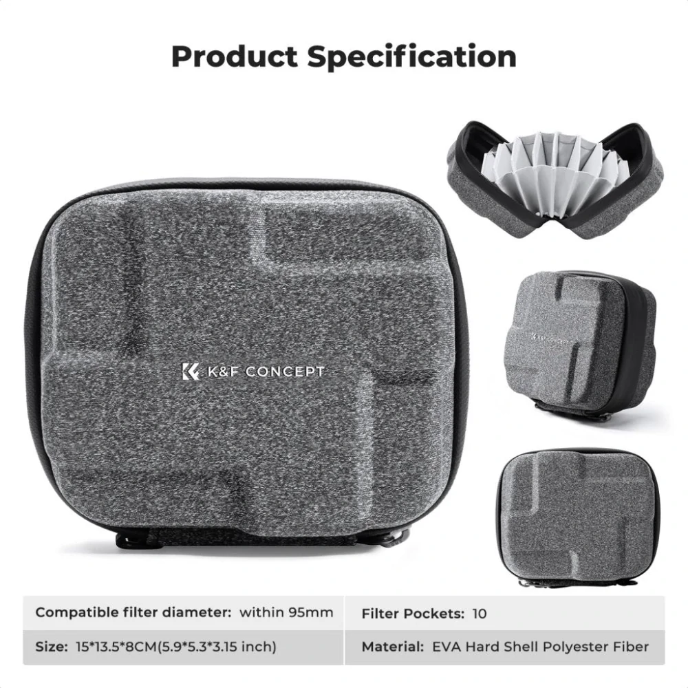 K&F Concept Filter Bag 08 skořepinové pouzdro na 10 filtrů, velikost L