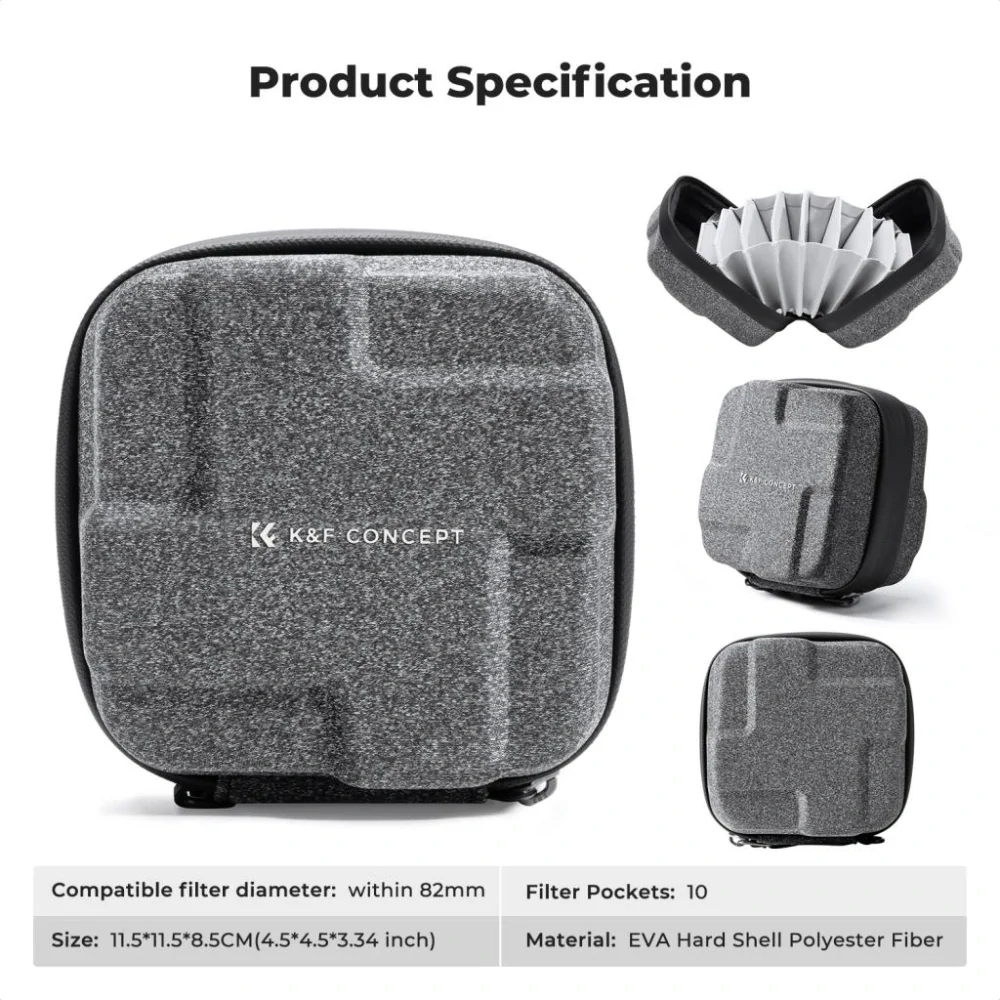 K&F Concept Filter Bag 09 skořepinové pouzdro na 10 filtrů, velikost S