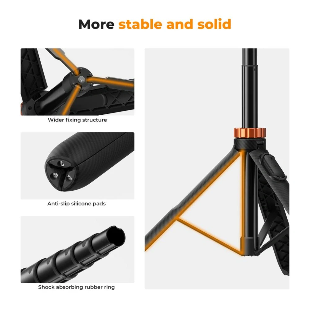 Stativ a selfie tyč K&F Concept MS04 1,58m s Bluetooth spouští, černá