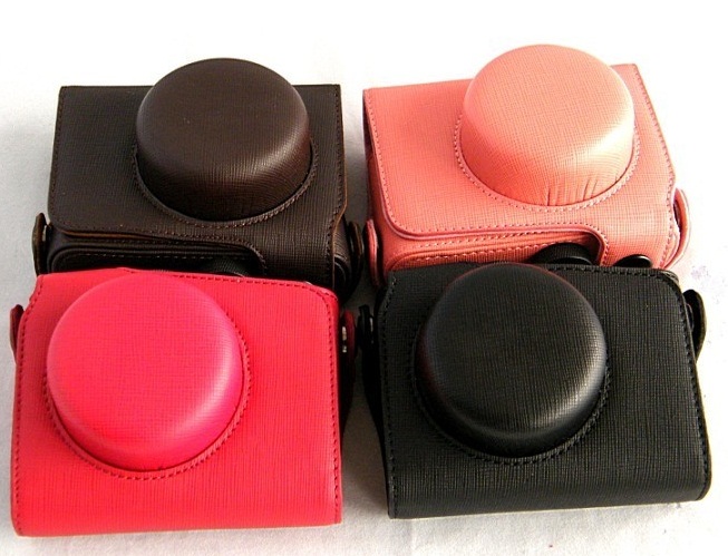 Kožené pouzdro pro Nikon J1 s objektivem 10 mm hnědé