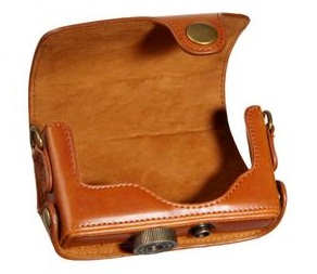 Kožené pouzdro pro Canon SX210 hnědé