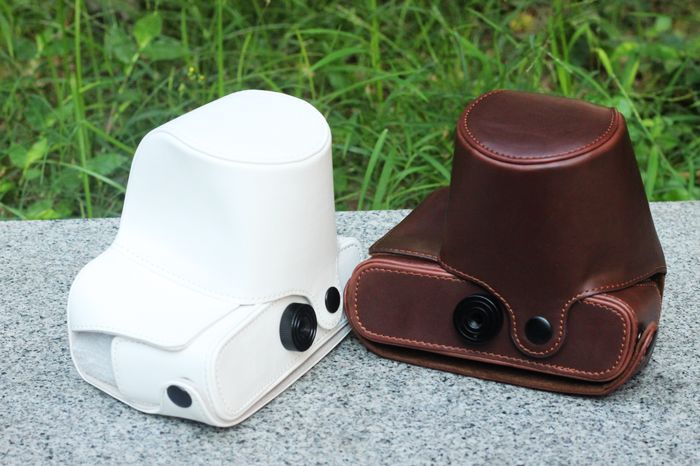 Kožené pouzdro pro fotoaparát Olympus PEN E-P3 hnědé