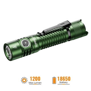 Nabíjecí taktická svítilna Sofirn SP31V3.0 zelená 5000K, 1200 lumenů, bez akumulátoru